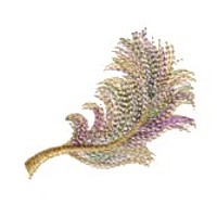 feather machine embroidery design for variegated thread, bird feathers, down, wispy, multi-coloured, multi-color, multi-colour, colour changing thread