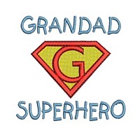 grandad, lettering, text, writing, Superhero pack super hero, man power, boy, male, superman logo, needle passion embroidery machine embroidery design, ART PES HUS JEF and DST formats