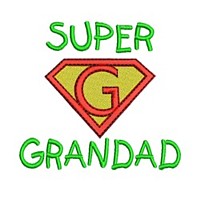 super grandad lettering, text, writing, Superhero pack super hero, man power, boy, male, superman logo, needle passion embroidery machine embroidery design, ART PES HUS JEF and DST formats