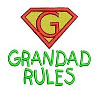 grandad rules lettering, text, writing, Superhero pack super hero, man power, boy, male, superman logo, needle passion embroidery machine embroidery design, ART PES HUS JEF and DST formats
