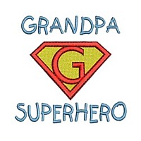 Grandpa superhero lettering, text, writing, Superhero pack super hero, man power, boy, male, superman logo, needle passion embroidery machine embroidery design, ART PES HUS JEF and DST formats