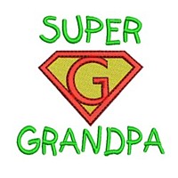 super grandpa lettering, text, writing, Superhero pack super hero, man power, boy, male, superman logo, needle passion embroidery machine embroidery design, ART PES HUS JEF and DST formats