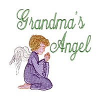 grandma's angel lettering text machine embroidery grandparent embroidery art pes hus dst needle passion embroidery npe