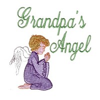 grandpa's angel lettering text machine embroidery grandparent embroidery art pes hus dst needle passion embroidery npe