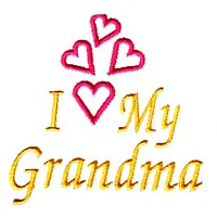 i love my grandma text lettering with hearts machine embroidery grandparent embroidery art pes hus dst needle passion embroidery npe