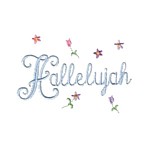 hallelujah lettering machine embroidery religious christian cross religion jesus god design art pes hus dst needle passion embroidery npe