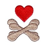 Heart scull and bones machine embroidery design from Needle Passion Emboidery npe