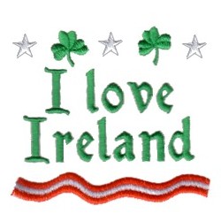 I love Ireland lettering, irish celebration St Patrick's Day machine embroidery designs, ireland designs, shamrock confetti, green, needle passion embroidery