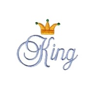machine embroidery king script lettering text with crown machine embroidery design art pes hus jef dst needle passion embroidery npe needlepassion