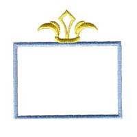 rectanglular frame with coronet crown, frame machine embroidery border embroidery art pes hus dst needle passion embroidery npe
