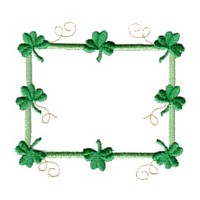 shamrock frame Irish, Ireland, national flowerr, St. Patricks day, machine embroidery border embroidery art pes hus dst needle passion embroidery npe