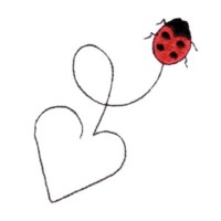 ladybug with heart trail love machine embroidery design ladybird insect art pes hus dst needle passion embroidery npe