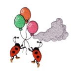 ladybugs being carried away by balloons cloud machine embroidery design