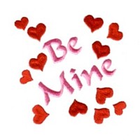 be mine retro letetring with hearts love heart valentine machine embroidery design darling by needle passion embroidery