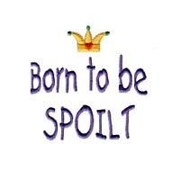 Born to be spoilt lettering with crown, it's a boy, baby, toddler designs for machine embroidery quality designs from Needle Passion Embroidery