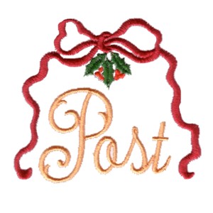 machine embroidery design christmas post bow and holly boder frame art pes hus jef dst exp needle passion embroidery