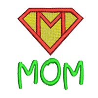 Mom superhero super hero lettering text slogan writing machine embroidery design art pes hus jef dst superhero logo superman letter M girl power women rule