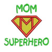 Mom superhero super hero lettering text slogan writing machine embroidery design art pes hus jef dst superhero logo superman letter M girl power women rule mother