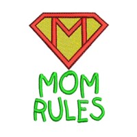 Mom superhero super hero Rules lettering text slogan writing machine embroidery design art pes hus jef dst superhero logo superman letter m girl power women rule