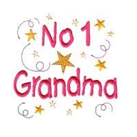 No 1 Grandma lettering text with confetti grandma machine embroidery number 1 grandma grandparent embroidery art pes hus dst needle passion embroidery npe