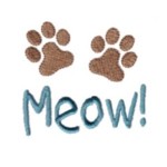 cat meow paws lettering text machine embroidery design feline art pes hus dst needle passion embroidery npe