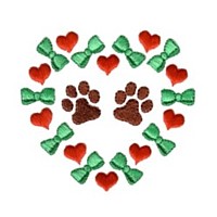 paws in a heart and bow frame love heart valentine machine embroidery design darling by needle passion embroidery