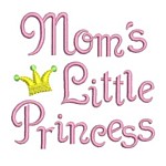 mom's little princess whimsical machine embroidery design girl girls rule diva girly queen crown confetti lettering text slogan art pes hus dst needle passion embroidery npe