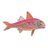 red mullet fish machine embroidery nautical maritime seaside beach sea fishing design art pes hus dst needle passion embroidery npe