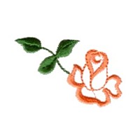 single rose vintage style satin outline design machine embroidery design flower botanical plant roses art pes hus dst
