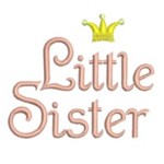 machine embroiderty little sister lettering text with crown needle passion eembroidery NPE