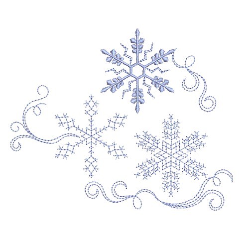 snowflake embroidery with swirls, NPE, Needle Passion Embroidery