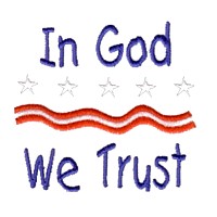 in god we trust lettering with stars and stripes machine embroidery design america usa patriotic red blue white stripes 4th july fourth of july independence day art pes hus dst needle passion embroidery npe