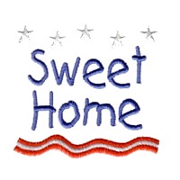 sweet home lettering text machine embroidery design america usa patriotic red blue white stripes 4th july fourth of july independence day art pes hus dst needle passion embroidery npe