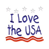 i love the usa lettering text machine embroidery design america usa patriotic red blue white stripes 4th july fourth of july independence day art pes hus dst needle passion embroidery npe