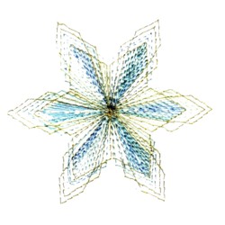 machine embroidery snowflake stitched with variegated thread design art pes hus dst needle passion embroidery npe