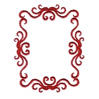 Victorian rectangluar swag scroll border frame design for monogramming, machine embroidery design by Needle Passion Embroidery in multiple design formats ART, PES, HUS JEF and DST