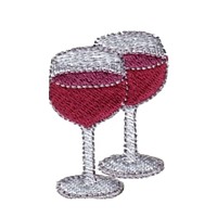 Wine glasses machine embroidery design beverage alcohol drink dringking art pes hus dst needle passion embroidery npe