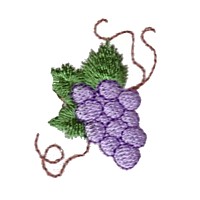 grapevine grapes fruit vine machine embroidery design wine art pes hus dst needle passion embroidery npe