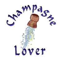 Champagne cort flying bursting machine embroidery design eiht champagne lover lettering text beverage alcohol drink art pes hus dst needle passion embroidery npe