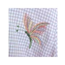 Butterfly machine embroidery design stitched with variegated threads at Needle Passion Embroidery