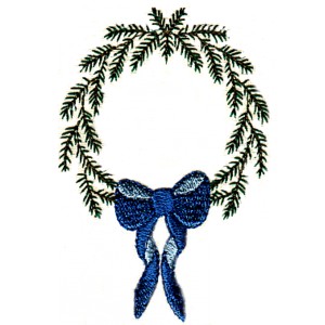 pine needle wreath garland circle bow ornament embellishment machine embroidery design art pes hus jef dst exp needle passion embroidery