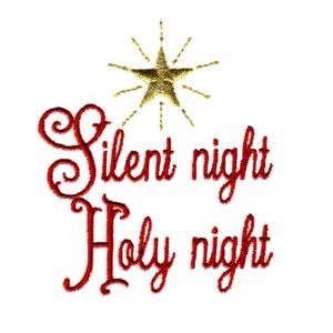 holy night silent night song words lettering script machine embroidery design art pes hus jef dst exp needle passion embroidery