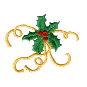machine embroidery design holly and bows embeolishment ornament art pes hus jef dst exp needle passion embroidery